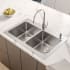 Ruvati Modena 33" Drop-In Double Basin 16 Gauge Stainless Steel Kitchen Sink with 2 Basin Racks and 2 Basket Strainers Stainless Steel
