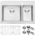 Ruvati Modena 33" Drop-In Double Basin 16 Gauge Stainless Steel Kitchen Sink with 2 Basin Racks and 2 Basket Strainers Stainless Steel
