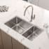 Ruvati Modena 32" Undermount Double Basin 16 Gauge Stainless Steel Kitchen Sink with 2 Basin Racks and 2 Basket Strainers Stainless Steel