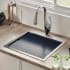 Ruvati Merino 21" Drop In Single Basin Stainless Steel Outdoor Sink with Basin Rack Included Stainless Steel