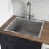 Ruvati Tirana Single Basin Kitchen Sink with Basin Rack and Basket Strainer Stainless Steel