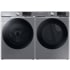 Samsung 27 Inch Wide 4.5 Cu. Ft. Front Loading Washer and 27 Inch Wide 7.5 Cu. Ft. Front Loading Gas Dryer Laundry Pair with Steam Sanitize+ Platinum