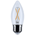 Satco Lighting 3 Watt Dimmable B11 Medium (E26) LED Bulb- 250 Lumens, 3000K, and 90CRI Clear