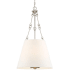 Savoy House Austin 4 Light 18" Wide Pendant with White Fabric Shade Satin Nickel