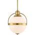 Savoy House Westbourne Single Light 12-3/4" Wide Pendant with White Opal Glass Shade Warm Brass