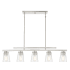 Savoy House Calhoun 5 Light 40" Wide Linear Chandelier Satin Nickel