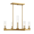 Savoy House Carina 5 Light 24" Wide Pillar Candle Linear Chandelier Warm Brass