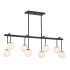 Savoy House Couplet 8 Light 38" Wide Linear Chandelier Matte Black / Warm Brass