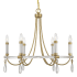 Savoy House Mayfair 6 Light 26" Wide Taper Candle Style Chandelier Warm Brass / Chrome