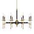 Savoy House Consulate 8 Light 34" Wide Taper Candle Style Chandelier Matte Black / Warm Brass