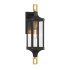 Savoy House Glendale 21" Tall Outdoor Wall Sconce Matte Black / Brushed Brass