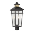 Savoy House Kingsley 2 Light 23" Tall Post Light Matte Black / Warm Brass
