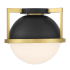 Savoy House Carlysle 15" Wide Flush Mount Globe Ceiling Fixture Matte Black / Warm Brass