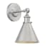 Savoy House Glenn Single Light 12" Tall Wall Sconce with a Metal Shade Satin Nickel