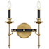 Savoy House Consulate 2 Light 13" Tall Bathroom Sconce Matte Black / Warm Brass