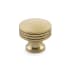 Schaub and Company Menlo Park 1-1/4" Contemporary Ridged Round Disc Luxury Cabinet Knob / Drawer Knob Signature Satin Brass