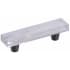 Schaub and Company Fused Glass 3" Center to Center Modern Rectangular Bar Cabinet Handle / Drawer Pull - Made in USA Brushed Stainless Steel