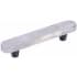 Schaub and Company Fused Glass 4" Center to Center Modern Oval Bar Cabinet Handle / Drawer Pull - Made in USA Brushed Stainless Steel