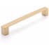 Schaub and Company Classico 6-5/16" Center to Center Square Angle Cabinet Handle / Drawer Pull - Made in Italy Signature Satin Brass