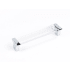 Schaub and Company Positano 5-1/16" Center to Center Clear Acrylic Luxury Cabinet Handle / Drawer Pull - Made in Italy Polished Chrome