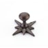 Schaub and Company Sonata Solid Brass 11/16" Art Deco Mushroom Cabinet Knob with Star Backplate Dark Antique Bronze