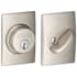 Schlage Single Cylinder Keyed Entry Grade 1 Deadbolt with Decorative Century Rose from the B-Series Satin Nickel
