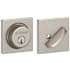 Schlage Single Cylinder Keyed Entry Grade 1 Deadbolt with Decorative Collins Rose from the B-Series Satin Nickel