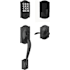 Schlage Arrive Right Handed Sectional Keyless Entry Deadbolt with Camelot Handleset and Accent Interior Lever Matte Black
