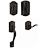 Schlage Encode WiFi Enabled Electronic Keypad Deadbolt with Left Handed Camelot Entry Handleset and Accent Lever Aged Bronze