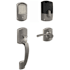 Schlage Encode Greenwich Right Handed Sectional Electronic Keyless Entry Handleset with Merano Interior Lever and Decorative Greenwich Trim Satin Nickel