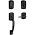 Schlage Encode Greenwich Sectional Electronic Keyless Entry Handleset with Latitude Interior Lever and Decorative Greenwich Trim Matte Black