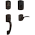 Schlage Encode Greenwich Left Handed Sectional Electronic Keyless Entry Handleset with Merano Interior Lever and Decorative Greenwich Trim Aged Bronze