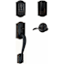 Schlage Encode Plus Camelot Left Handed Sectional Electronic Keyless Entry Handleset with Accent Interior Lever and Decorative Plymouth Trim Aged Bronze