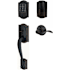Schlage Encode Plus Camelot Right Handed Sectional Electronic Keyless Entry Handleset with Accent Interior Lever and Decorative Plymouth Trim Aged Bronze