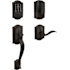 Schlage Encode Plus Camelot Right Handed Sectional Electronic Keyless Entry Handleset with Accent Interior Lever and Decorative Camelot Trim Aged Bronze