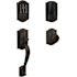 Schlage Encode Plus Camelot Sectional Electronic Keyless Entry Handleset with Georgian Interior Knob and Decorative Camelot Trim Aged Bronze