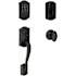 Schlage Encode Plus Camelot Sectional Electronic Keyless Entry Handleset with Siena Interior Knob and Decorative Georgian Trim Aged Bronze