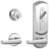 Schlage CS200-Series Commercial Grade 2 Interconnected Elan Entry Lever Set and Interchangeable Less Core Deadbolt with Plymouth Escutcheon Satin Chrome