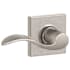 Schlage Accent Passage Door Lever Set with Decorative Collins Trim Satin Nickel