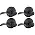 Schlage Accent Passage Door Lever Set with Plymouth Rose - Pack of 4 Aged Bronze