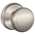 Schlage Andover Passage Door Knob Set Satin Nickel