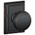 Schlage Andover Passage Door Knob Set with Decorative Addison Trim Aged Bronze