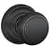 Schlage Andover Passage Door Knob Set with Decorative Andover Trim Aged Bronze