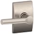 Schlage Broadway Passage Door Lever Set with Decorative Century Trim Satin Nickel