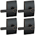 Schlage Broadway Passage Door Lever Set with Decorative Century Trim - Pack of 4 Aged Bronze