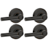 Schlage Broadway Passage Door Lever Set with Decorative Greyson Trim - Pack of 4 Aged Bronze