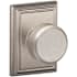 Schlage Bowery Passage Door Knob Set with Decorative Addison Trim Satin Nickel