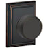 Schlage Bowery Passage Door Knob Set with Decorative Addison Trim Aged Bronze