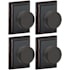 Schlage Bowery Passage Door Knob Set with Decorative Addison Trim - Pack of 4 Aged Bronze