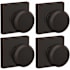 Schlage Bowery Passage Door Knob Set with Collins Rose - Pack of 4 Aged Bronze